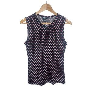 Liz Claiborne Women's Size Petite Medium PM Blouse Career Black Sleeveless